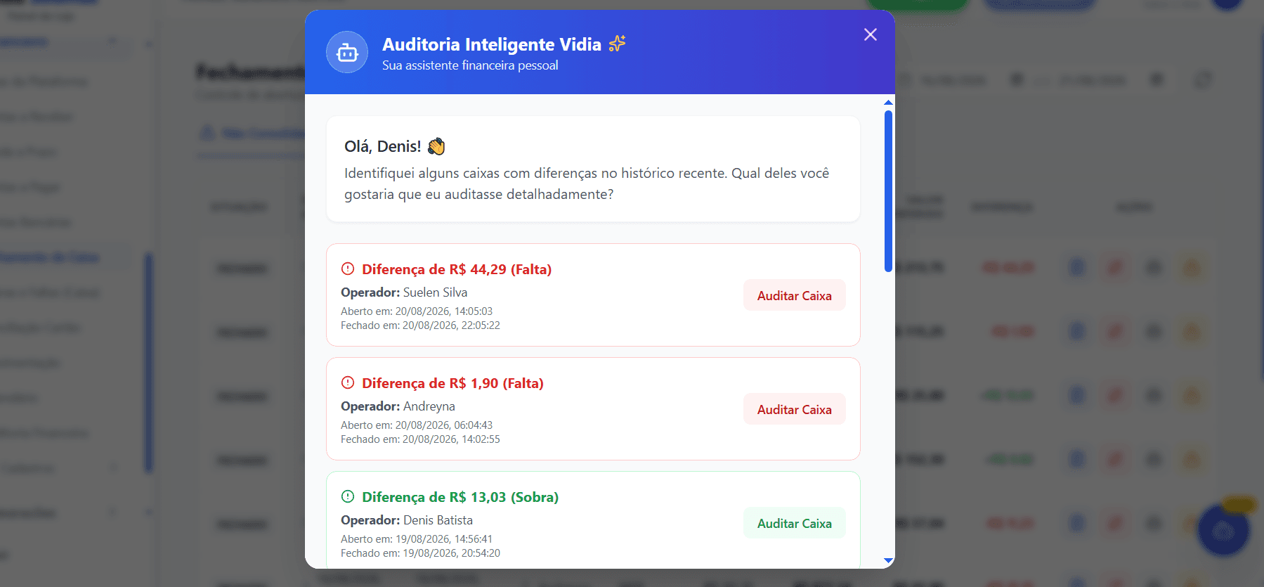 Auditoria Inteligente de Caixa